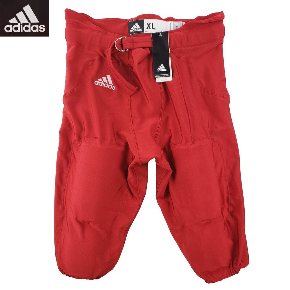 Adidas Football Pants Integrated Pads Climalite Red Belted Men's XL NWT